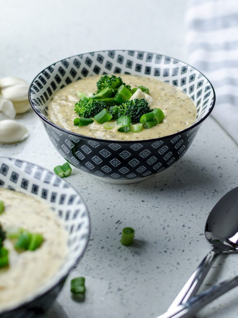 Tomato soup with quick spring onion cornbread